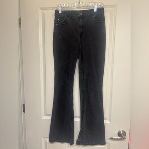 Women's Black Flare Jeans — Classic High-Rise Stretch